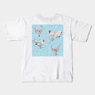 Silver Spangled Hamburg Blue Kids T-Shirt